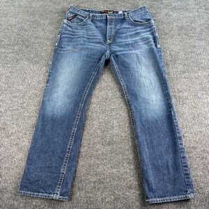 Ariat FR Jeans Men 42x34 Blue Denim Slim Straight Flame Resistant Cat 2 Workwear